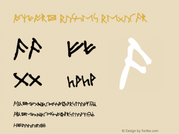 Oxford Runes Regular Macromedia Fontographer 4.01 Font Sample