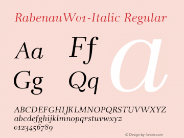 RabenauW01-Italic Regular Version 1.00图片样张