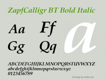 ZapfCalligr BT Bold Italic mfgpctt-v1.52 Monday, January 25, 1993 11:45:12 am (EST)图片样张