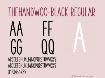 TheHandW00-Black Regular Version 1.00 Font Sample