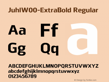 JuhlW00-ExtraBold Regular Version 1.00 Font Sample