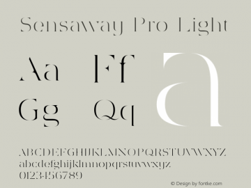Sensaway Pro Light Version 1.000 Font Sample