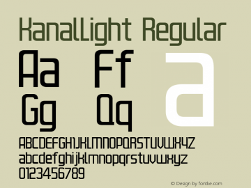 KanalLight Regular Version 4.10 Font Sample