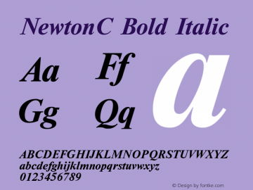 NewtonC Bold Italic 001.000 Font Sample