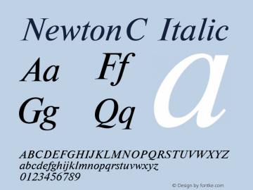 NewtonC Italic 001.000 Font Sample