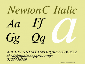 NewtonC Italic 001.000图片样张