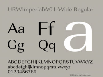 URWImperialW01-Wide Regular Version 1.00 Font Sample