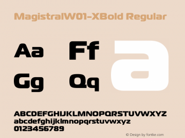 MagistralW01-XBold Regular Version 1.1 Font Sample