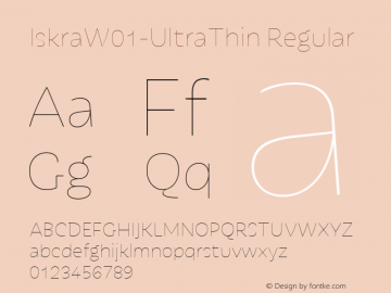 IskraW01-UltraThin Regular Version 1.00 Font Sample