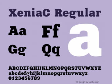 XeniaC Regular 001.000 Font Sample