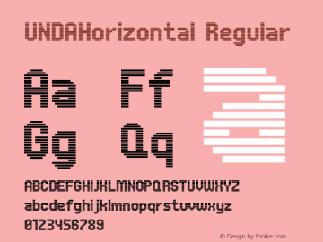 UNDAHorizontal Regular Version 4.10 Font Sample