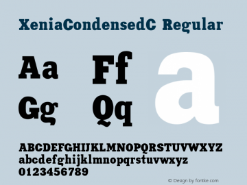 XeniaCondensedC Regular 001.000 Font Sample