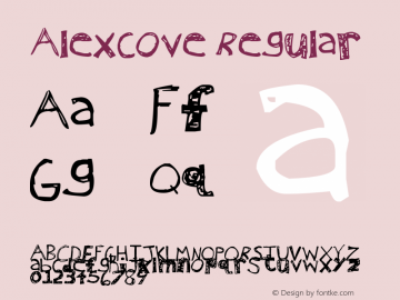 Alexcove Regular Version 1.00 Font Sample