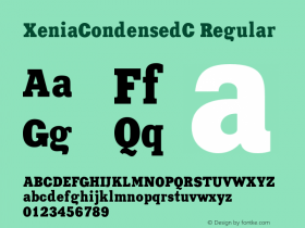 XeniaCondensedC Regular 001.000 Font Sample