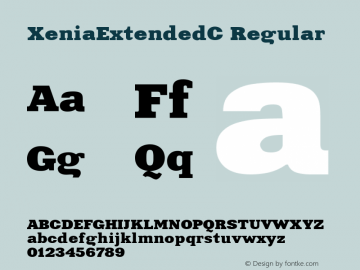 XeniaExtendedC Regular 001.000 Font Sample