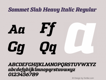 Sommet Slab Heavy Italic Regular Version 3.00图片样张