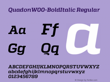 QuadonW00-BoldItalic Regular Version 1.10 Font Sample