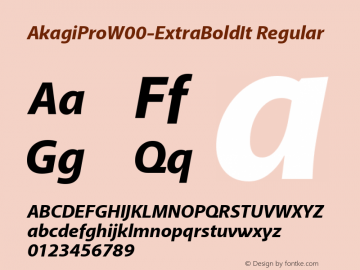 AkagiProW00-ExtraBoldIt Regular Version 1.00图片样张