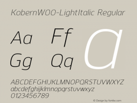 KobernW00-LightItalic Regular Version 1.10 Font Sample