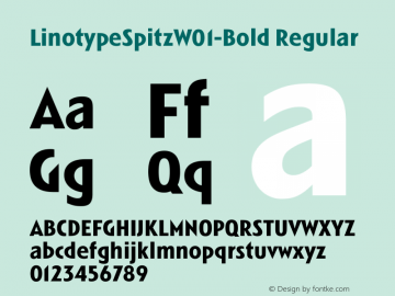 LinotypeSpitzW01-Bold Regular Version 1.01图片样张