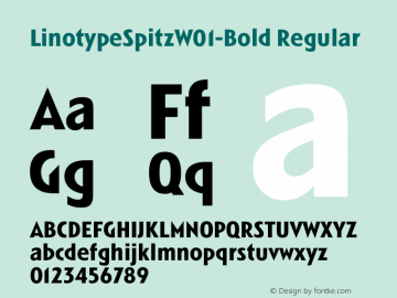 LinotypeSpitzW01-Bold Regular Version 1.01 Font Sample