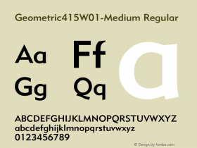 Geometric415W01-Medium Regular Version 1.00 Font Sample