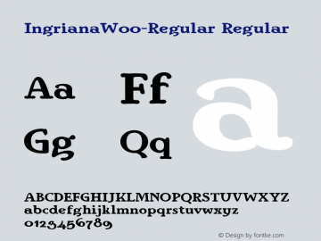 IngrianaW00-Regular Regular Version 1.60 Font Sample