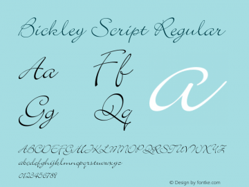 Bickley Script Regular 001.000 Font Sample