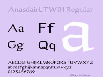 AnasdairLTW01 Regular Version 2.02 Font Sample