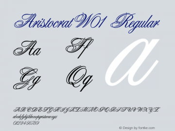 AristocratW01 Regular Version 1.00 Font Sample