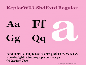 KeplerW03-SbdExtd Regular Version 1.00 Font Sample