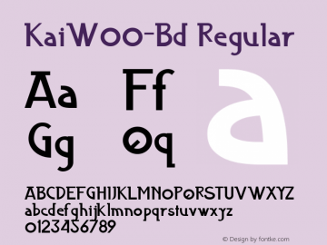 KaiW00-Bd Regular Version 1.00 Font Sample