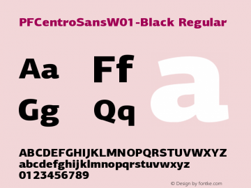PFCentroSansW01-Black Regular Version 1.10 Font Sample