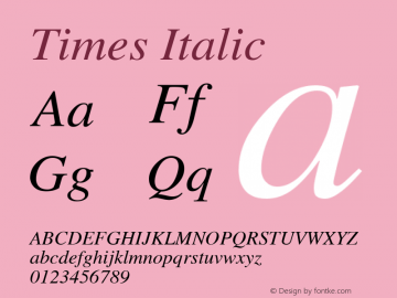 Times Italic 001.007图片样张