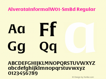 AlverataInformalW01-SmBd Regular Version 1.00 Font Sample