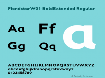 FiendstarW01-BoldExtended Regular Version 1.10 Font Sample