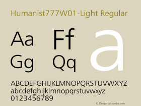 Humanist777W01-Light Regular Version 1.00 Font Sample