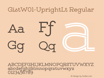 GistW01-UprightLt Regular Version 1.00 Font Sample