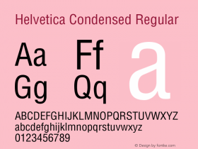 Helvetica Condensed Regular OTF 1.0;PS 002.000;Core 1.0.22图片样张