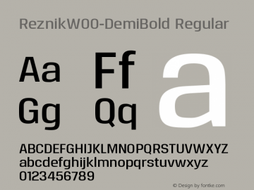 ReznikW00-DemiBold Regular Version 1.10 Font Sample