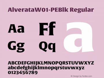 AlverataW01-PEBlk Regular Version 1.00图片样张