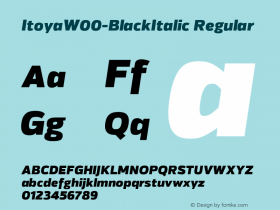 ItoyaW00-BlackItalic Regular Version 1.00 Font Sample