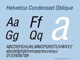 Helvetica Condensed Oblique 001.003图片样张