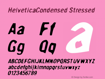 HelveticaCondensed Stressed Macromedia Fontographer 4.1.4 23/5/99图片样张