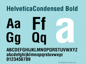 HelveticaCondensed Bold Converter: Windows Type 1 Installer V1.0d.￿Font: V1.10图片样张