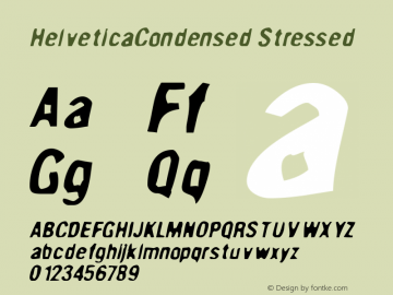 HelveticaCondensed Stressed Macromedia Fontographer 4.1.4 17/4/01图片样张