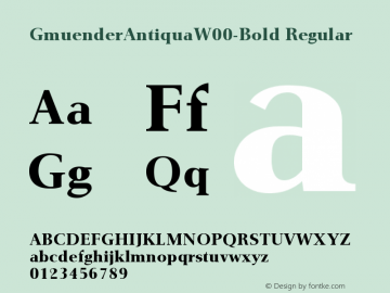 GmuenderAntiquaW00-Bold Regular Version 1.00 Font Sample