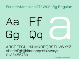 FoundryMonolineOT3W08-Rg Regular Version 1.000 Font Sample