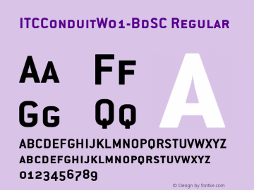 ITCConduitW01-BdSC Regular Version 1.00 Font Sample
