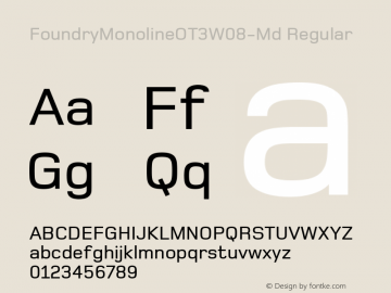 FoundryMonolineOT3W08-Md Regular Version 1.000 Font Sample